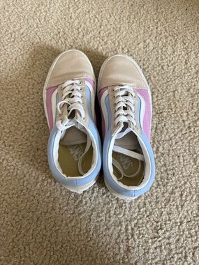 Vans Pastel Pink and Light Blue Old Skool Sneakers